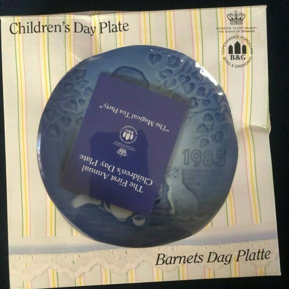 Antique Children's Day Plate by Bing & Grondahl "The Magical Tea Party" 1985 NEW - Picture 2 of 3